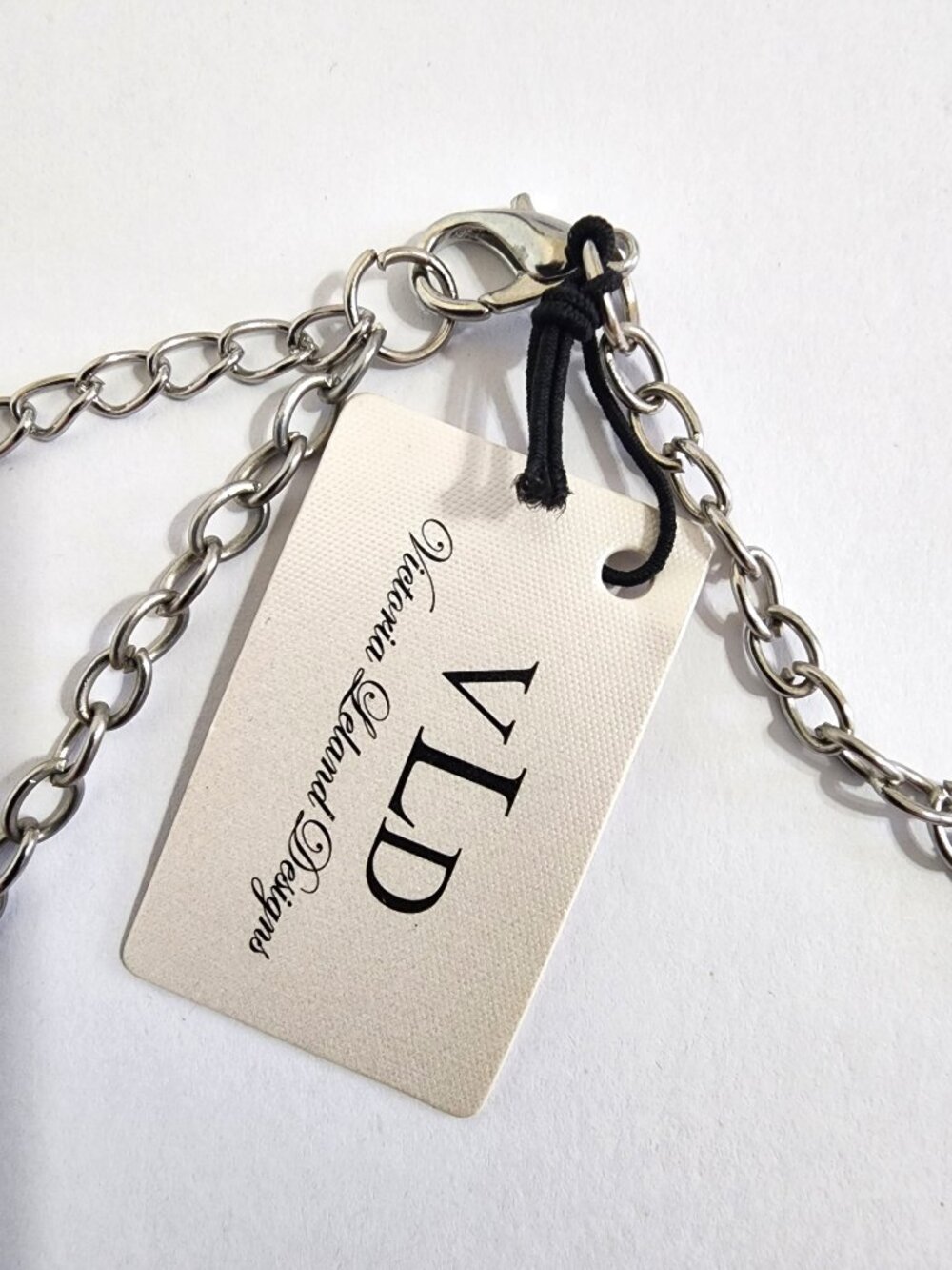 Vintage VLD Victoria Leland Chunky Wood & Ceramic Necklace - Picture 3 of 3